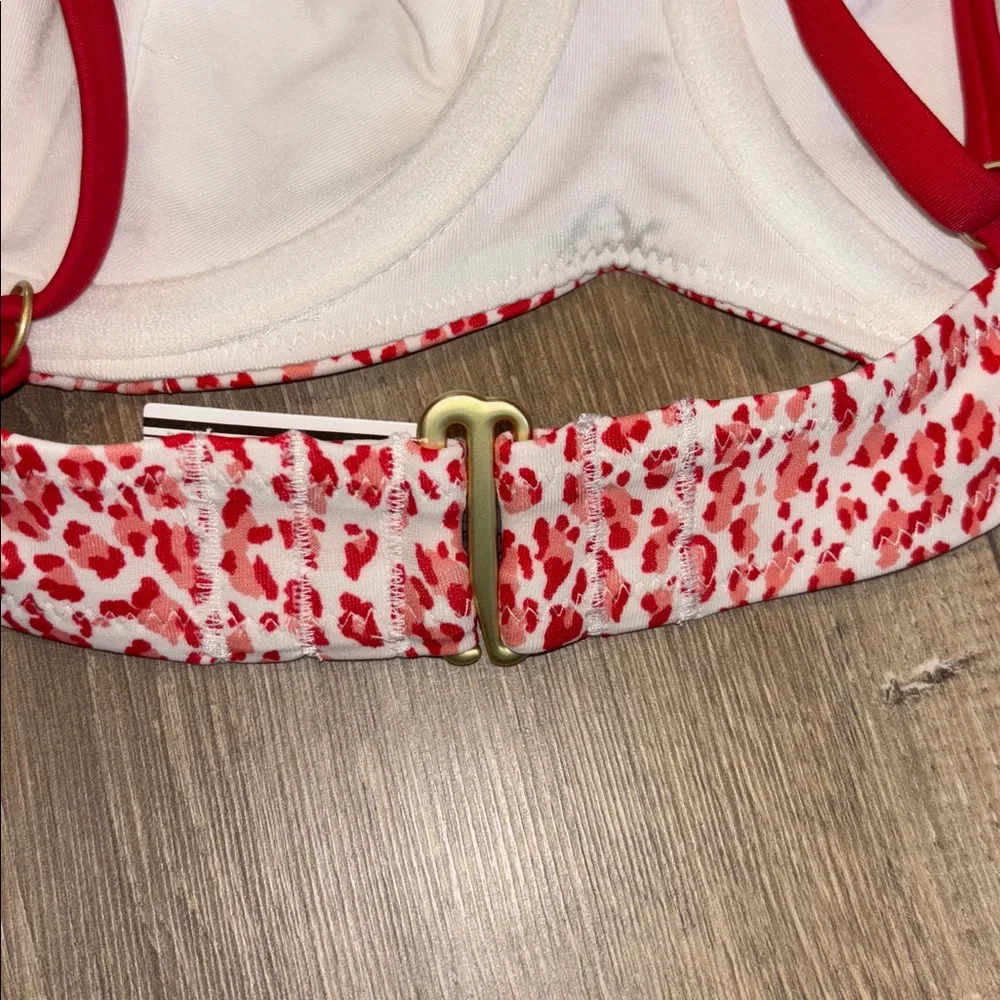 PINK By Frankies Bikinis Red Leopard Print Bikini